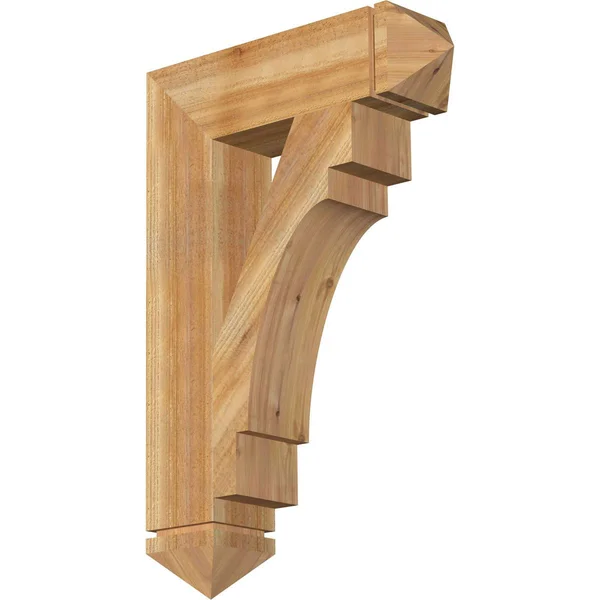 Ekena Millwork 6x22W x 24x22D x 36x22H Merced Arts & Crafts Rough Sawn BRACKET - Western Red Cedar