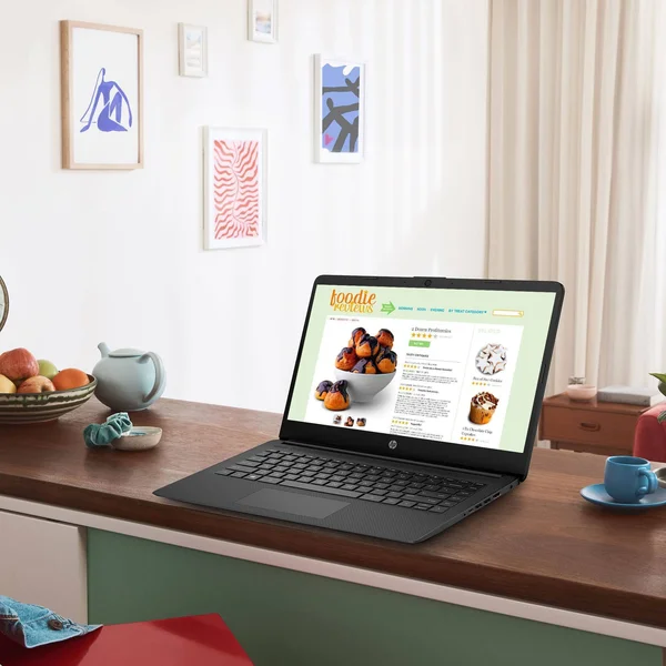 HP 14x22 Laptop with Windows 10 Home in S Mode – AMD Athlon Processor - 4GB Ram - 128GB SSD Storage – Black (14-fq0090tg)