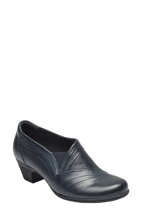 Rockport Women's Cobb Hill Abbott Slip On - Size: 9.5, Navy Leather