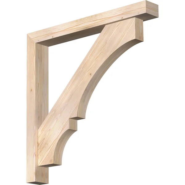 Ekena Millwork 1462162 5 1/2x22W x 44x22D x 44x22H Balboa Block Smooth Bracket w/ Offset Brace, Douglas Fir