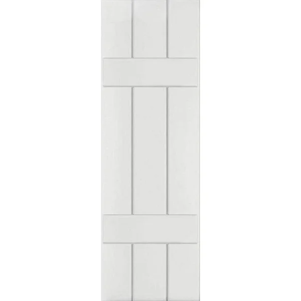 Ekena Millwork 12 in. x 57 in. Exterior Real Wood Pine Board and Batten Shutters Pair Primed