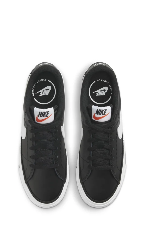 Nike Court Legacy Black/White Grade School Kids& Shoes - Size: 4