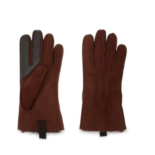Ugg Sheepskin Side-Tab Tech Gloves Chestnut