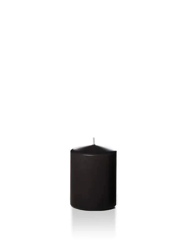 Set of 16, Wholesale Slim Pillar Candles - Black - 2.25x22x3x22