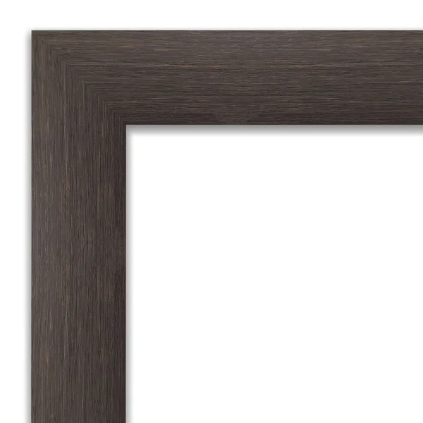Amanti Art Hardwood Chocolate 18.75 in. x 52.75 in. Modern Rectangle Full Length Brown Framed on The Door Mirror