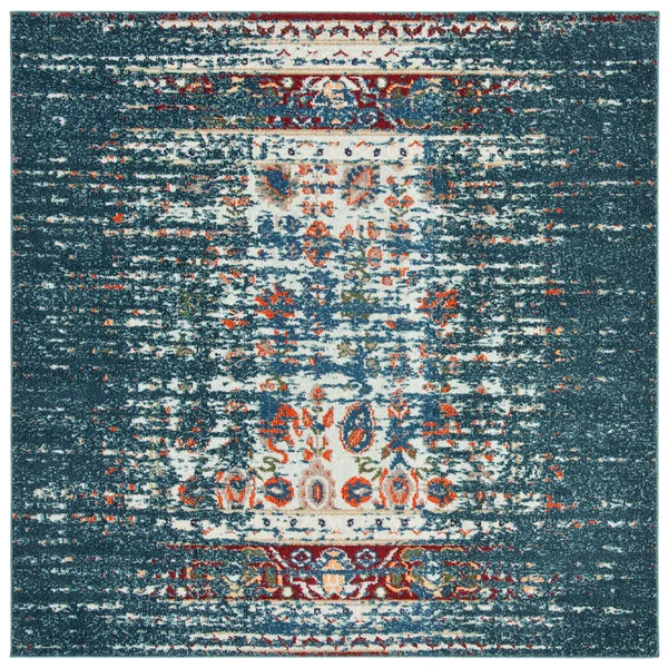 Safavieh Monaco MNC208V Blue - Ivory Rug 6&7x22 x 6&7x22 Square