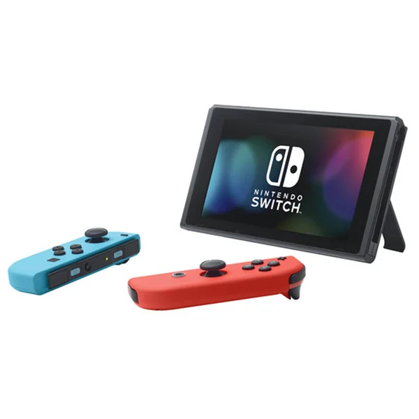 Nintendo Switch with Neon Blue/Red JoyCons Bundle Includes Extra Warranty, Black