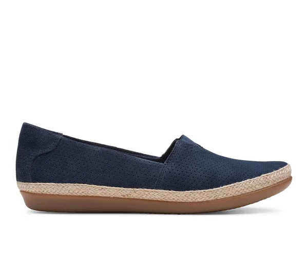 Clarks Danelly Sky Navy Suede - Women's, Size: 11 W, Blue