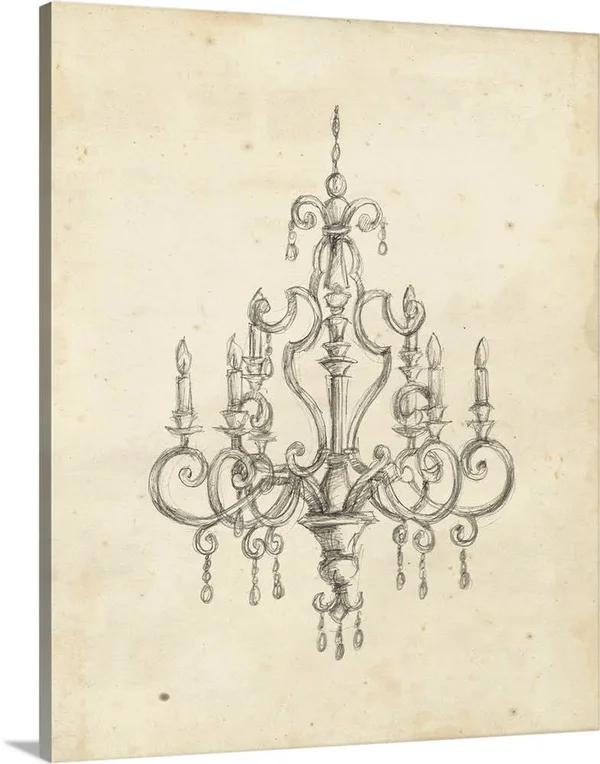 Classical Chandelier III - Canvas Wall Art, 16x20, Great Big Canvas