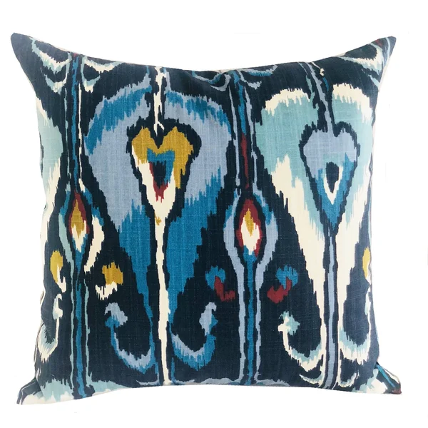 Plutus Deep Sanctuary Blue and Gray Luxury Throw Pillow 22x22L x22x22W