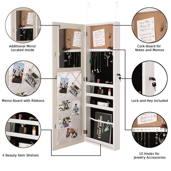 Inspired Home Galatea Jewelry Armoire Over-The-Door