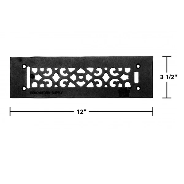 Renovators Supply 5 Heat Air Grille Cast Victorian Overall 3 1/2 x 12