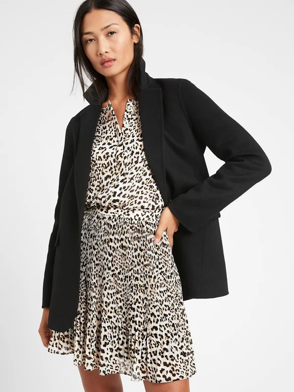 Banana Republic Women's Pleated Mini Skirt Cheetah Print Size 12
