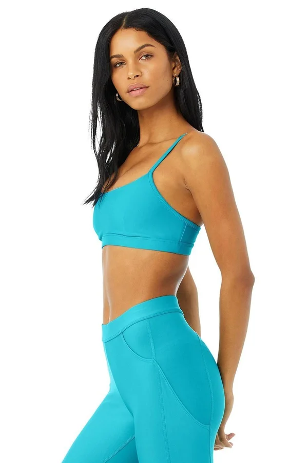 Alo Yoga, Airlift Intrigue Bra in Bright Aqua, Size: Medium