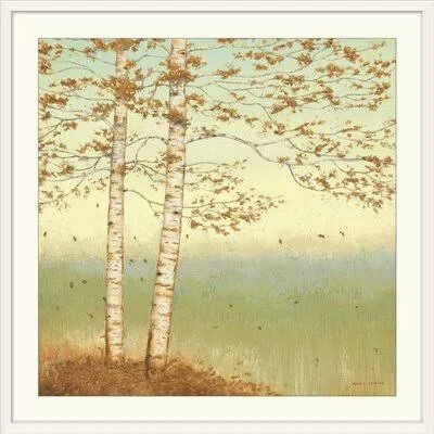 &Golden Birch I with Blue Sky& by James Wiens Painting Print Great Big Canvas Size: 32x22 H x 32x22 W x 1x22 D, Format: White Fr