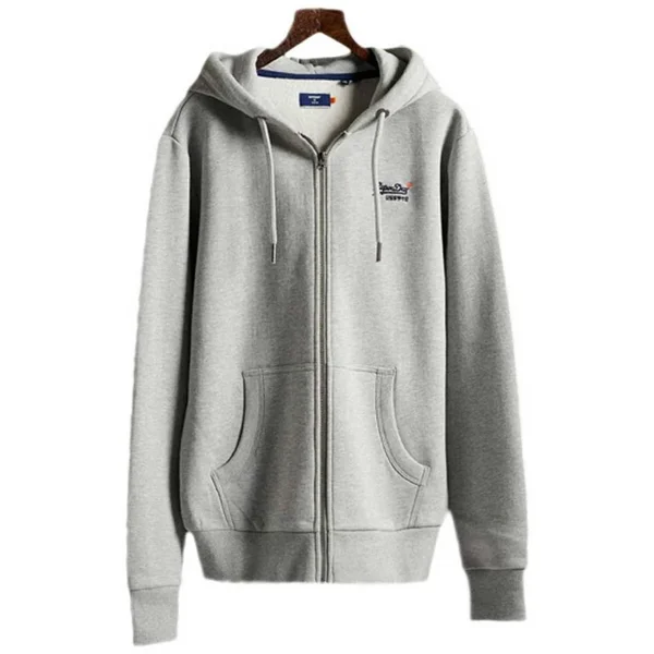 Mens Superdry Orange Label Classic Zip Hoodie - Grey
