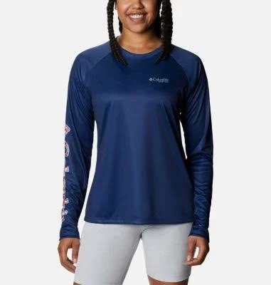 Columbia Women's PFG Tidal Long Sleeve Fishing Shirt - XXL - Blue