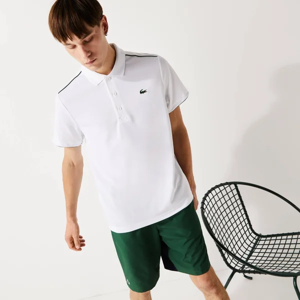 Lacoste Men's Sport Contrast PIPING Breathable Piqué Polo Shirt - S - 3