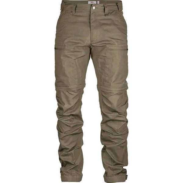 Fjallraven Abisko Lite Trekking Zip-Off Trousers Long Olive, Mens G-1000 Full-length Trousers, Size 48 - Color Light Olive