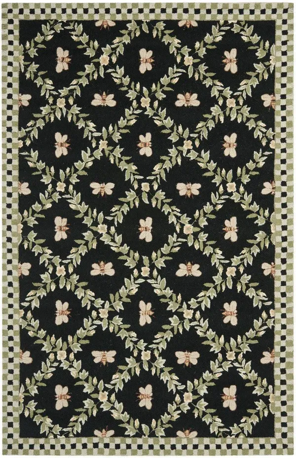 Safavieh Chelsea HK55B 5&6x22 x 5&6x22 Round Black Area Rug