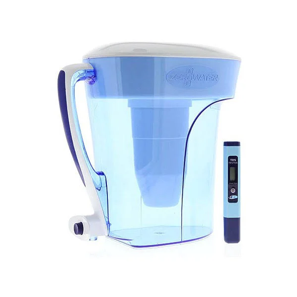 Zero Water 10-Cup Ion Exchange Water Dispenser Pitcher & 4 Replacement Filters Combo