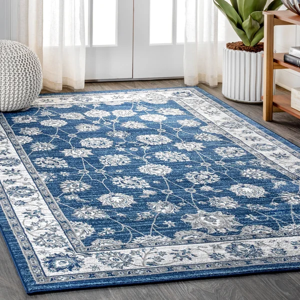 Jonathan Y Modern Blue/Cream 5 ft. Square Persian Vintage Moroccan Traditional Area Rug