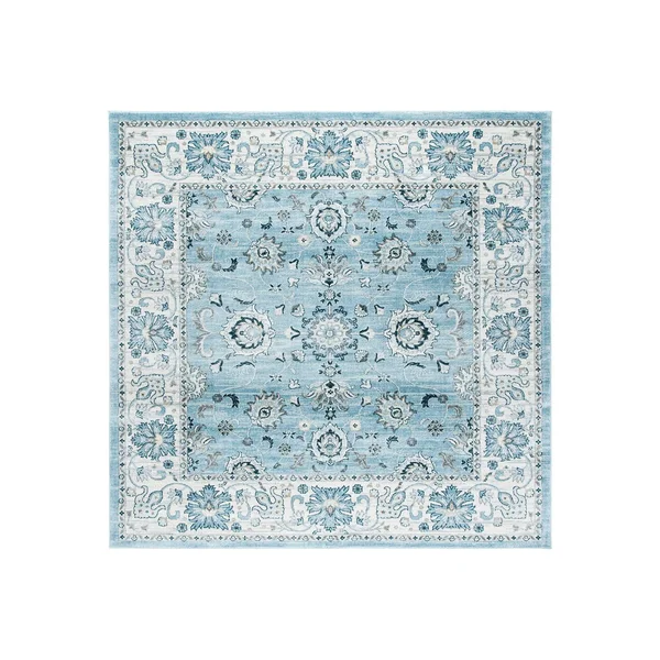 Safavieh Isabella Collection ISA940M Area Rug - 6& 7x22 Round, Light Blue/Cream