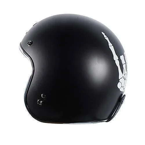 Torc Helmet T50 Route 66 3/4 Flat Black Flag - X-Small