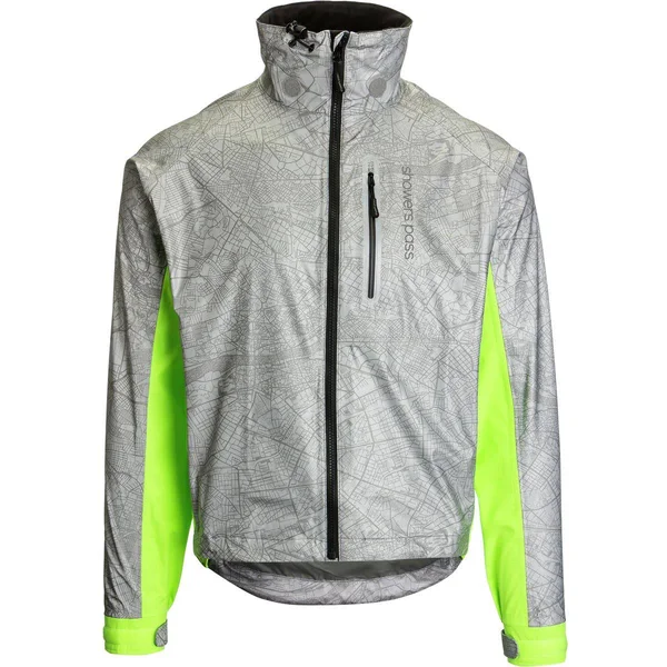 Showers Pass Hi Vis Torch Jacket - Men's Reflective Silver/Neon Green - XXL