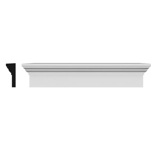 Ekena Millwork CRH06X125 125x22 Bottom Width x 128 1/2x22 Top Width x 6x22H x 1x22P Traditional Crosshead