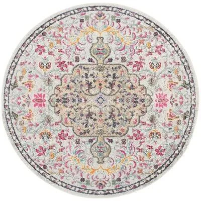 Gutierez Oriental Gray/Gold Area Rug Bungalow Rose Rug Size: Round 11&