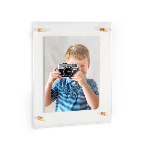 20x28 Acrylic Floating Frame for Pictures and Art with Gold Standoff (Full Frame Is 24x32)