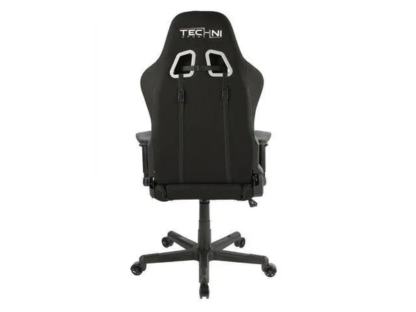 Techni Sport Black Fabric Ergonomic High Back Video Gaming Chair, Black