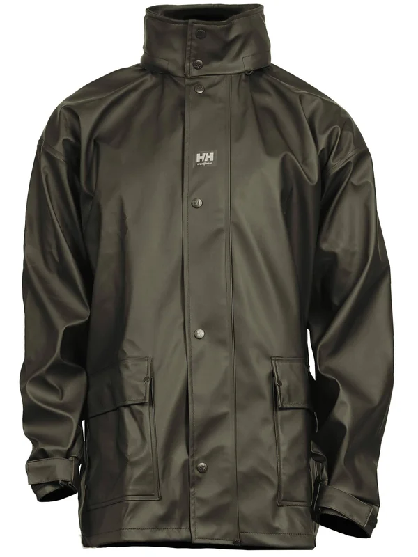 Men's Helly Hansen Impertech Deluxe Rain Jacket - S, Dark Olive by Gemplers