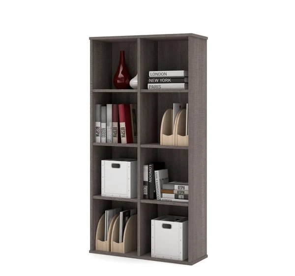 Bestar Dayton Cubby Bookcase - Bark Gray