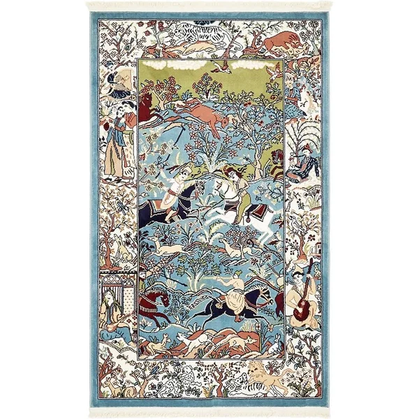 Unique Loom Birmingham Narenj Area Rug (5& x 8& - Navy Blue)