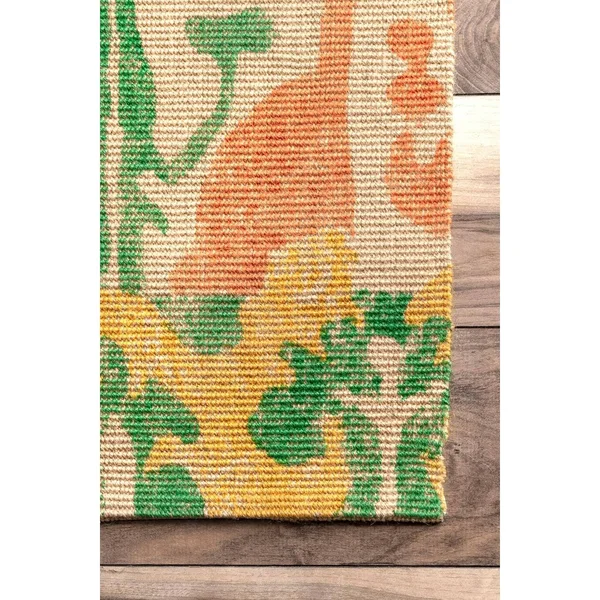 nuLOOM Natural Machine Woven Paisley Jute Area Rug, 4& x 6&