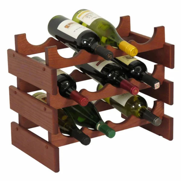 Wooden Mallet 12 Bottle Dakota Wine Rack Medium Oak