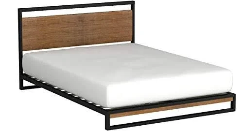 Zinus Suzanne Metal and Wood Platform Bed with Headboard - Box Spring