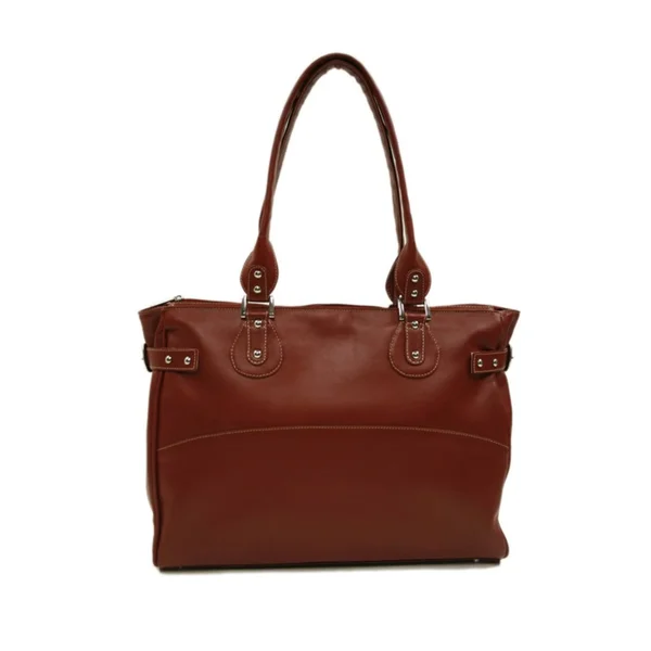 Piel Leather Large Ladies Side Strap Tote - Red