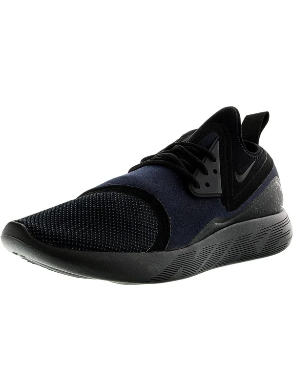 Nike Men's Lunarcharge Essential Ankle-High Fabric Running Shoe - Medium Olive - Light Bone-Black