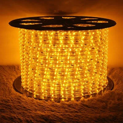 LED Christmas Rope Lights The Holiday Aisle Color: Yellow, Size: 150 ft