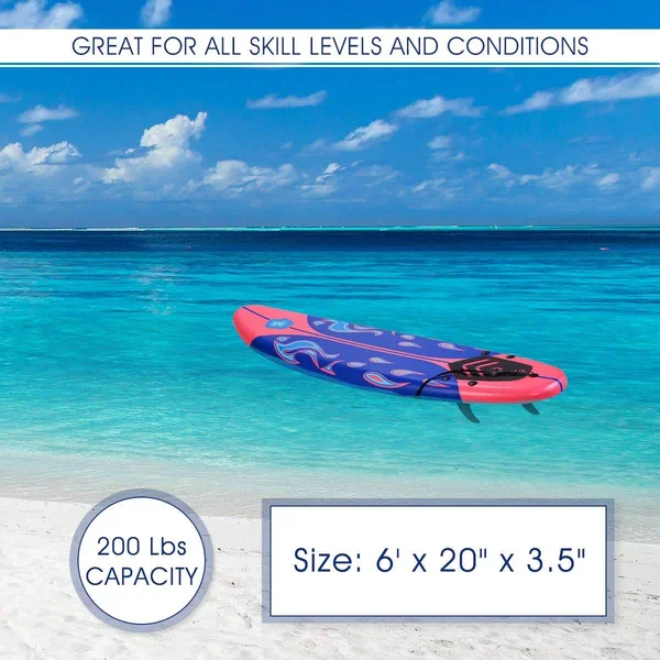 Giantex 6& Surfboard Surf Foamie Boards Surfing Beach Ocean Body Boarding