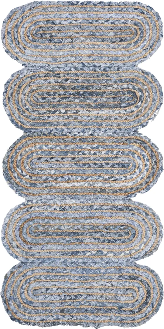 Safavieh Cape Cod CAP208L 2&3x22 x 8&0x22 Runner Blue, Natural Area Rug