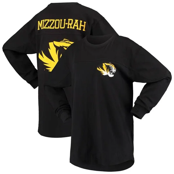 Missouri Tigers Pressbox Women's The Big Shirt Oversized Long Sleeve T-Shirt - Black, Size: Large