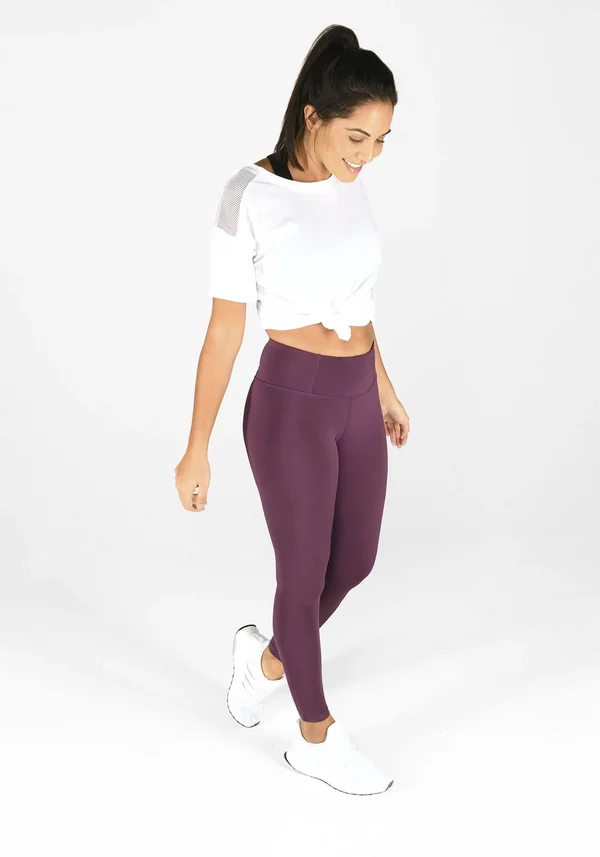 Love Leggings Purple Sports Leggings - Opaque - High-Waisted, Lightweight, Shape Retention Full-Length Focus Gym Leggings in Mulb