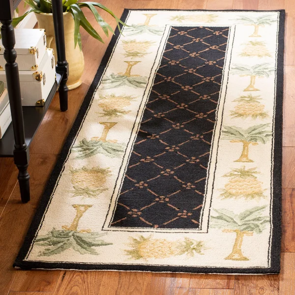 Safavieh Chelsea HK362C 8&9x22 x 11&9x22 Black - Ivory Area Rug