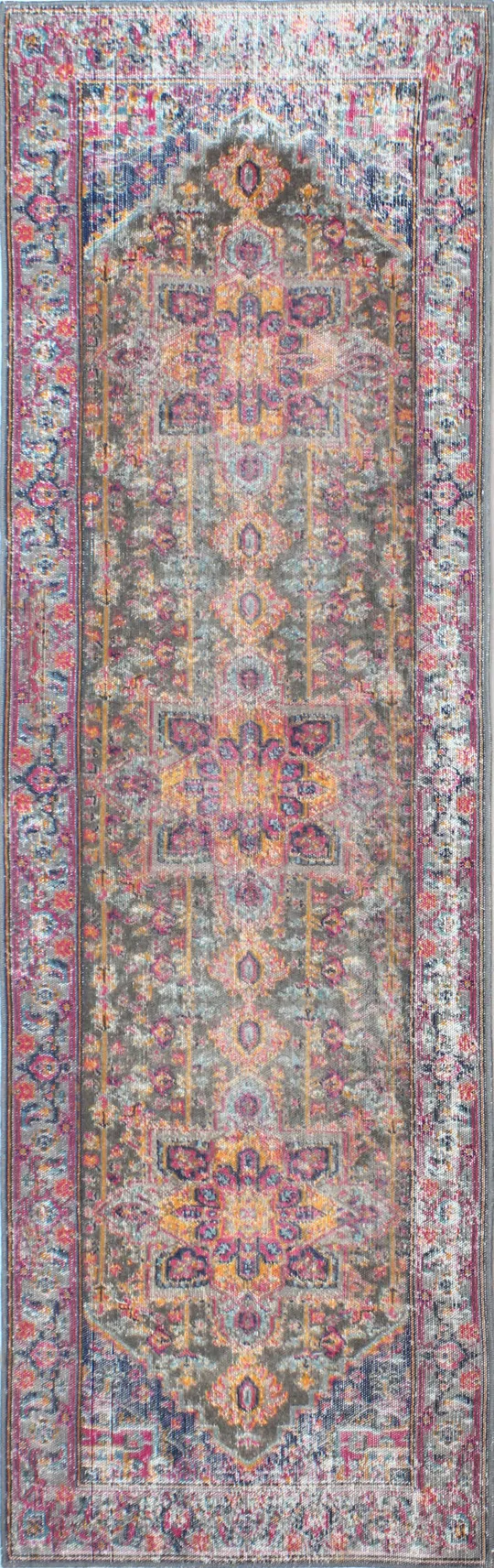 Bashian Heritage Blake 5&3x22 x 7&6x22 Area Rug in Gray