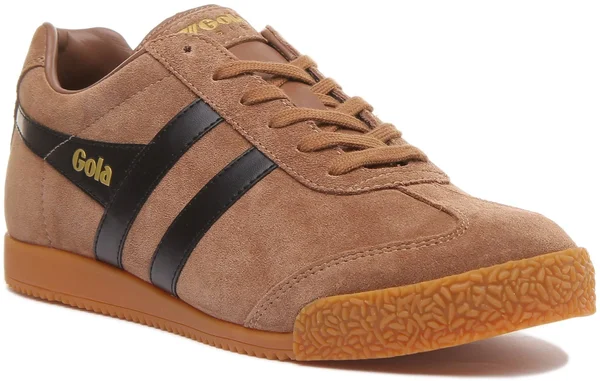 Gola Men's Harrier Suede Sneaker - Tobacco/Black Size 9