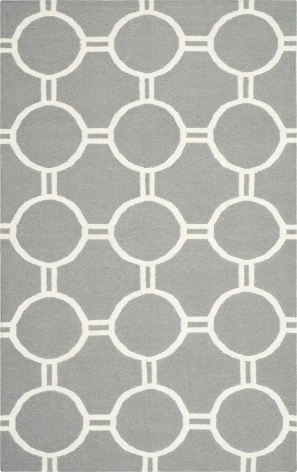 Safavieh 9& x 12& Dhurries DHU636B Grey, Ivory Rug